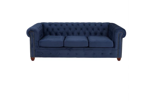 Sofa trzyosobowa pikowana Chesterfield VINCENT - designerskie