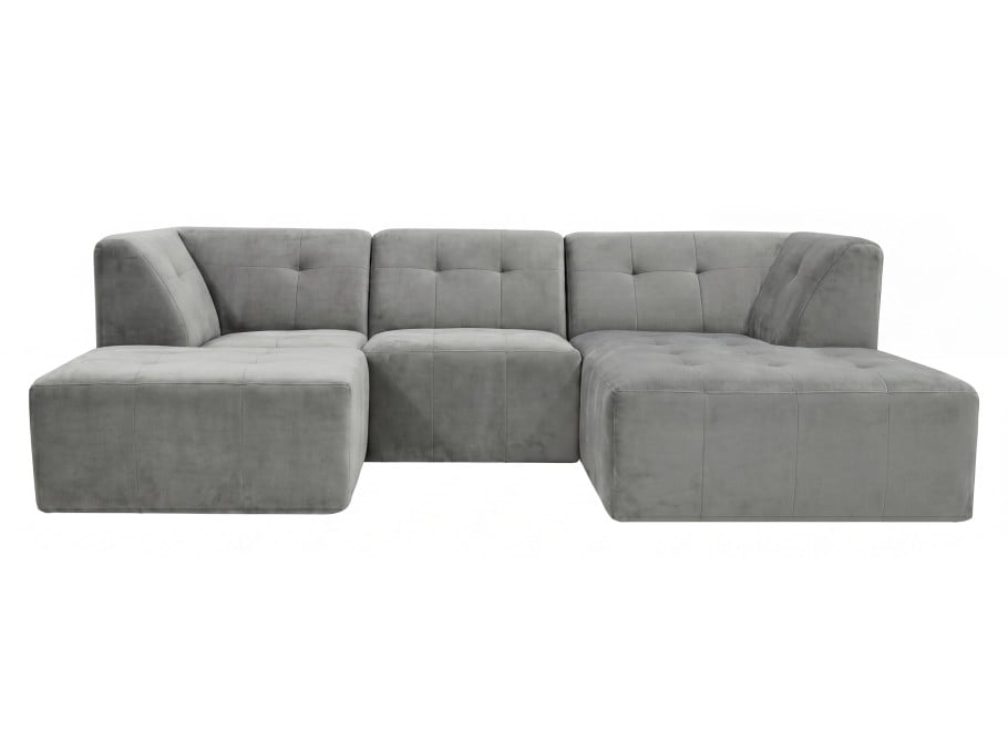 Narożnik modułowy Antica 1 w welurowej szarej tkaninie Magic Velvet 2241 - Magic Velvet 2241