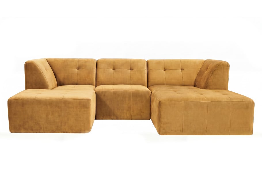 Narożnik modułowy Antica 1 w welurowej miodowej tkaninie Magic Velvet 2215 - Magic Velvet 2215
