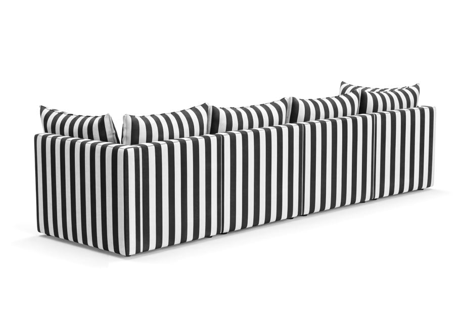 Sofa ogrodowa w czarne pasy Marvella 7  duża modułowa sofa outdoor 4