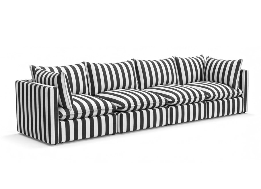 Sofa ogrodowa w czarne pasy Marvella 7  duża modułowa sofa outdoor 2