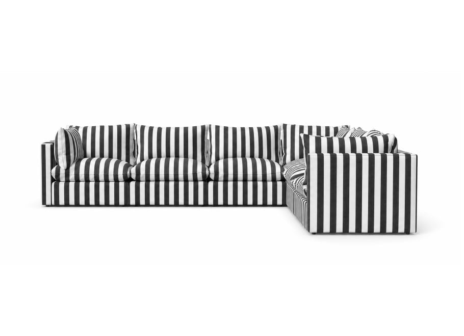 Modułowy narożnik Marvella 8 czarno-biała sofa do ogrodu i na taras 2