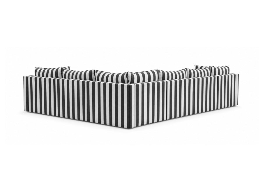 Modułowy narożnik Marvella 8 czarno-biała sofa do ogrodu i na taras 4