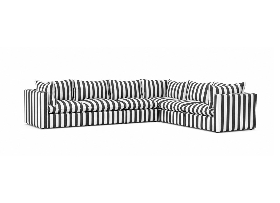 Modułowy narożnik Marvella 8 czarno-biała sofa do ogrodu i na taras 3