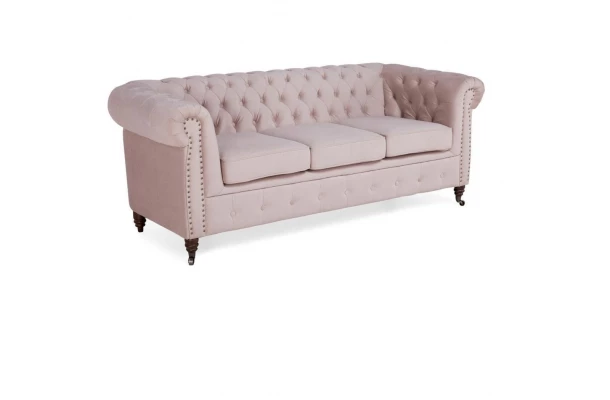 Sofa trzyosobowa pikowana Chesterfield VINCENT - przestronne