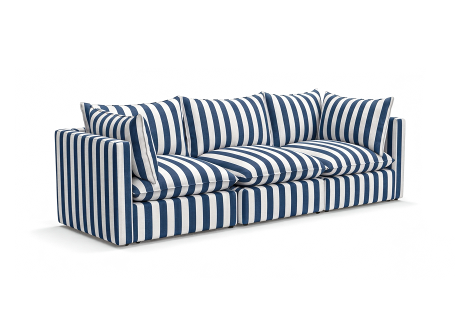 Niebieska sofa modułowa Marvella 9 - luksusowa z trwałej tkaniny outdoor 3