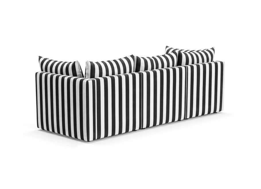Sofa w czarne pasy outdoor modułowa Marvella 9 - nowoczesna do ogrodu 4