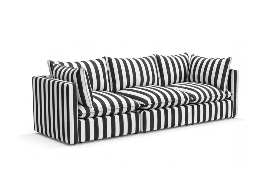 Sofa w czarne pasy outdoor modułowa Marvella 9 - nowoczesna do ogrodu 2
