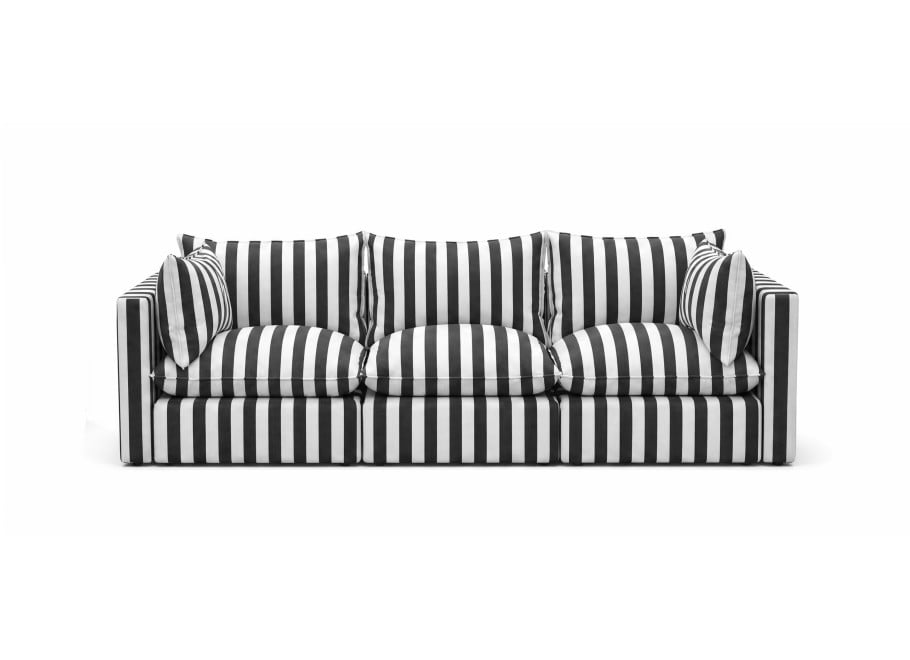 Sofa w czarne pasy outdoor modułowa Marvella 9 - nowoczesna do ogrodu 3