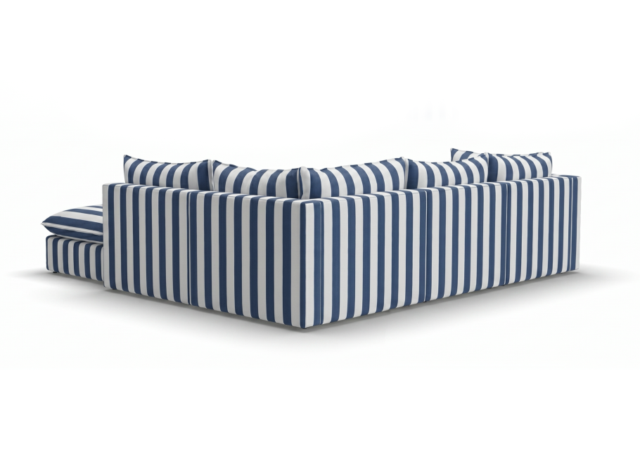 Niebieska sofa ogrodowa Marvella 10 w paski - Modułowy narożnik Outdoor 3
