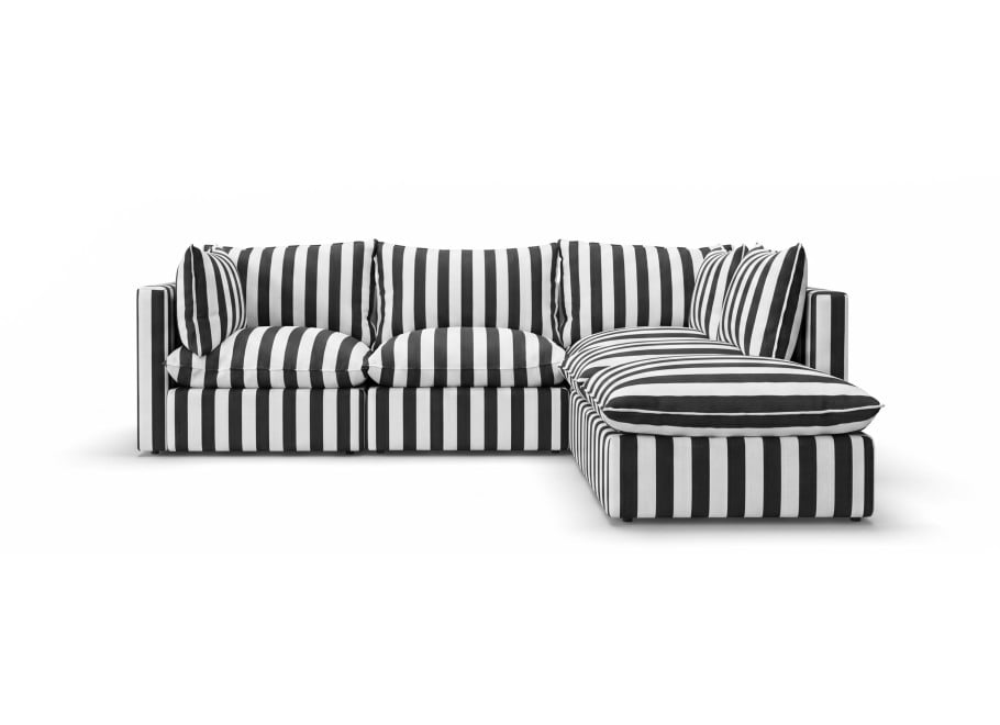 Modułowa sofa ogrodowa Marvella 10 Czarna - Meble na taras Outdoor 3