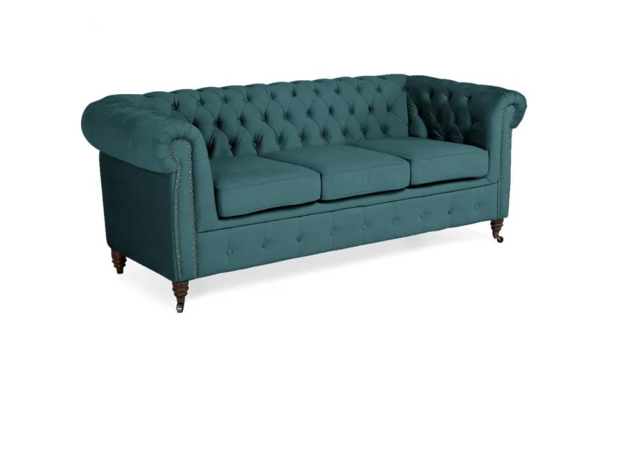 Sofa trzyosobowa pikowana Chesterfield VINCENT