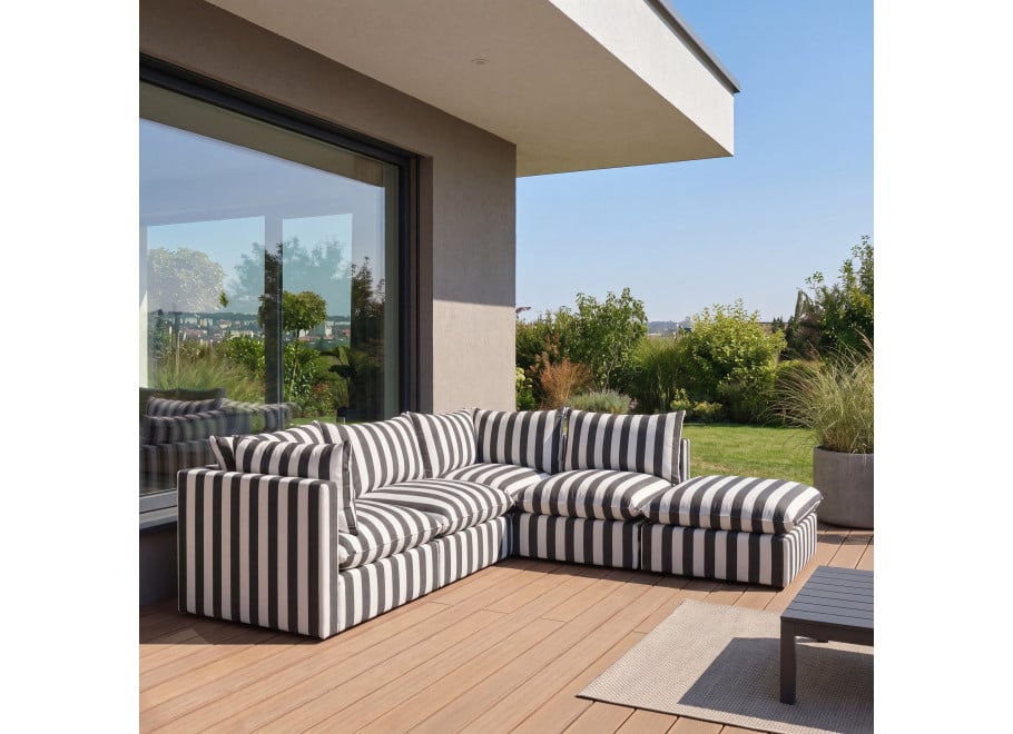 Modułowa sofa ogrodowa Marvella 10 Czarna - Meble na taras Outdoor