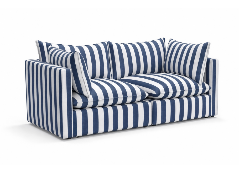 Niebieska sofa ogrodowa Marvella 11 Mała kanapa modułowa Outdoor 2