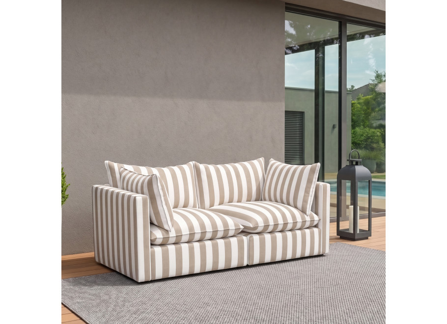 Sofa ogrodowa modułowa Marvella 11 Mała kanapa tarasowa beżowa Outdoor