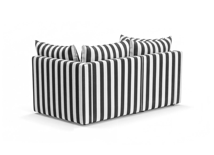 Sofa ogrodowa Marvella 11 modułowa Outdoor czarno-biała w pasy 4