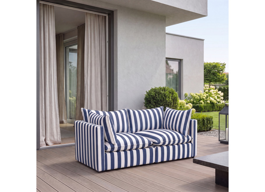 Niebieska sofa ogrodowa Marvella 11 Mała kanapa modułowa Outdoor