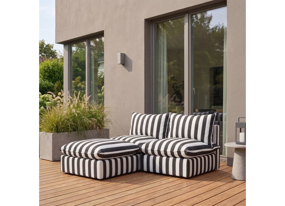 Modułowy narożnik ogrodowy Marvella 12 Biało-czarne pasy outdoor