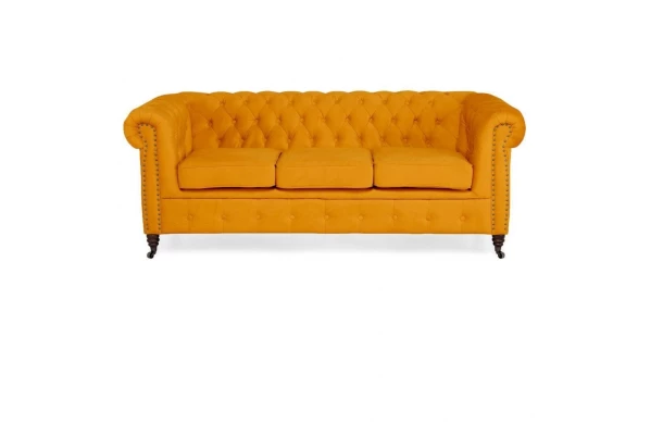 Sofa trzyosobowa pikowana Chesterfield VINCENT - design i funkcjonalnosc w parze