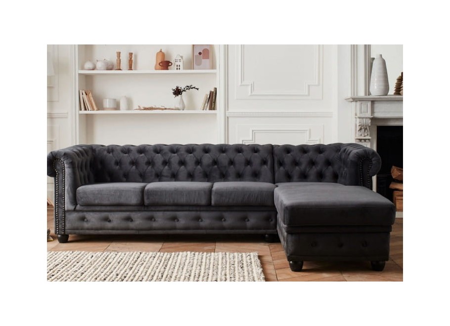 Narożnik pięcioosobowy pikowany Chesterfield FELIX 3+OT 14