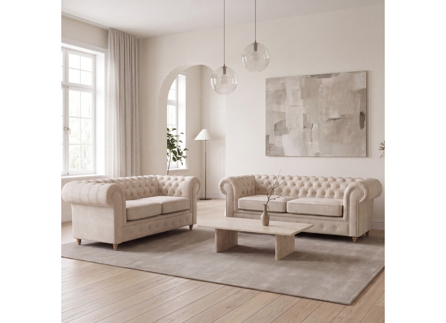Zestaw mebli Chesterfield FINS - sofa 2os + sofa 2,5os — Vogue 1