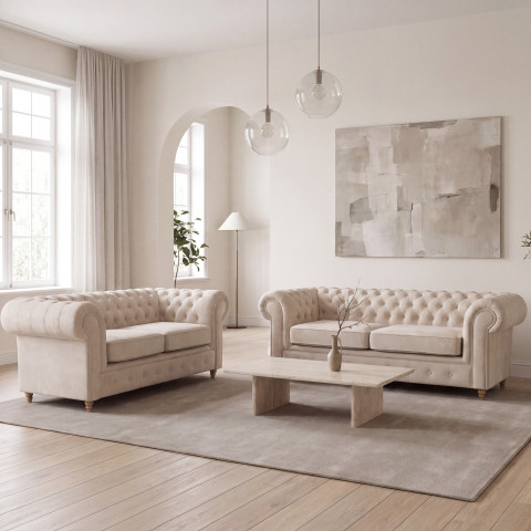 Zestaw mebli Chesterfield FINS - sofa 2os + sofa 2,5os