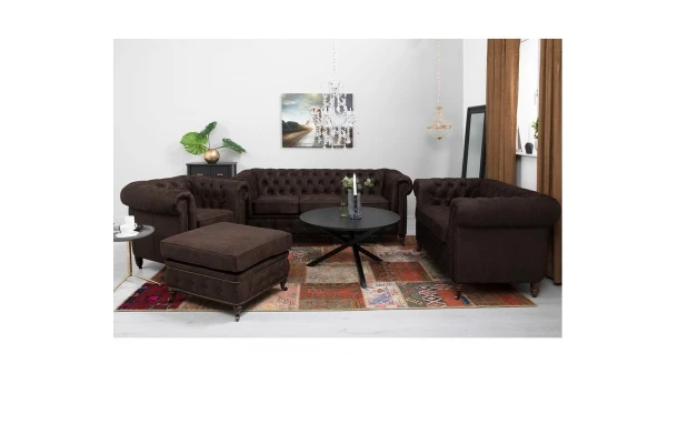 Sofa trzyosobowa pikowana Chesterfield VINCENT - design i funkcjonalnosc w parze