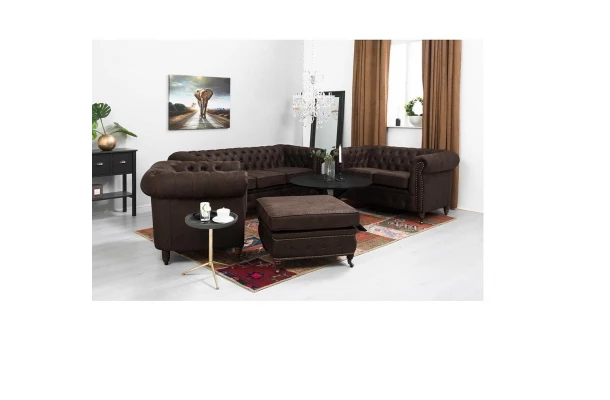 Sofa trzyosobowa pikowana Chesterfield VINCENT - design i funkcjonalnosc w parze