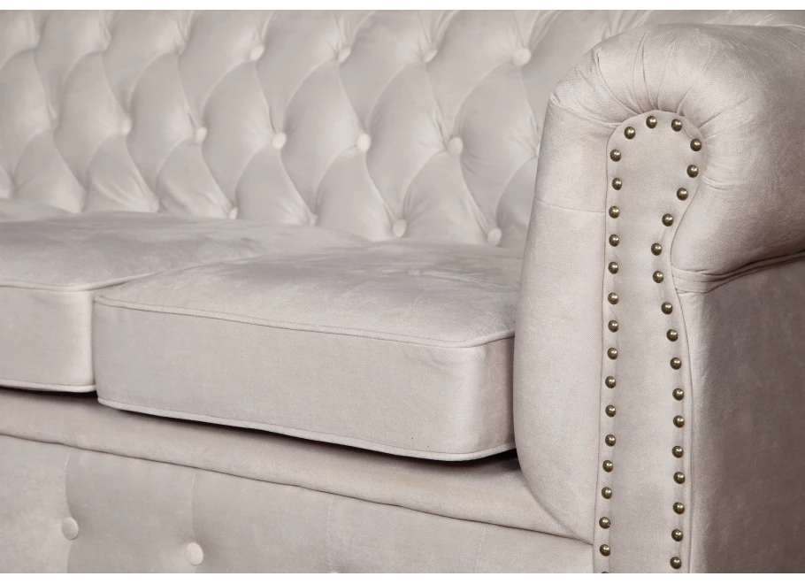 Sofa trzyosobowa pikowana Chesterfield VINCENT