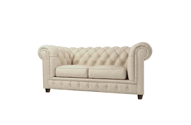Sofa dwuosobowa z funkcją spania pikowana Chesterfield SOLARIS 2