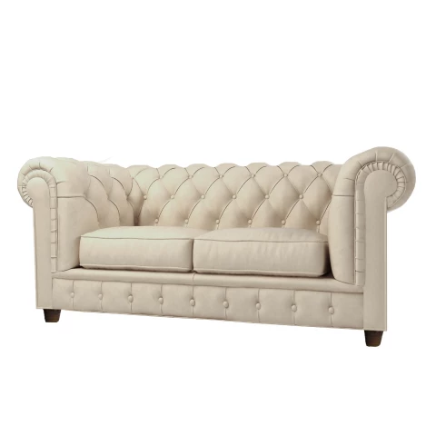 Sofa dwuosobowa z funkcją spania pikowana Chesterfield SOLARIS 2