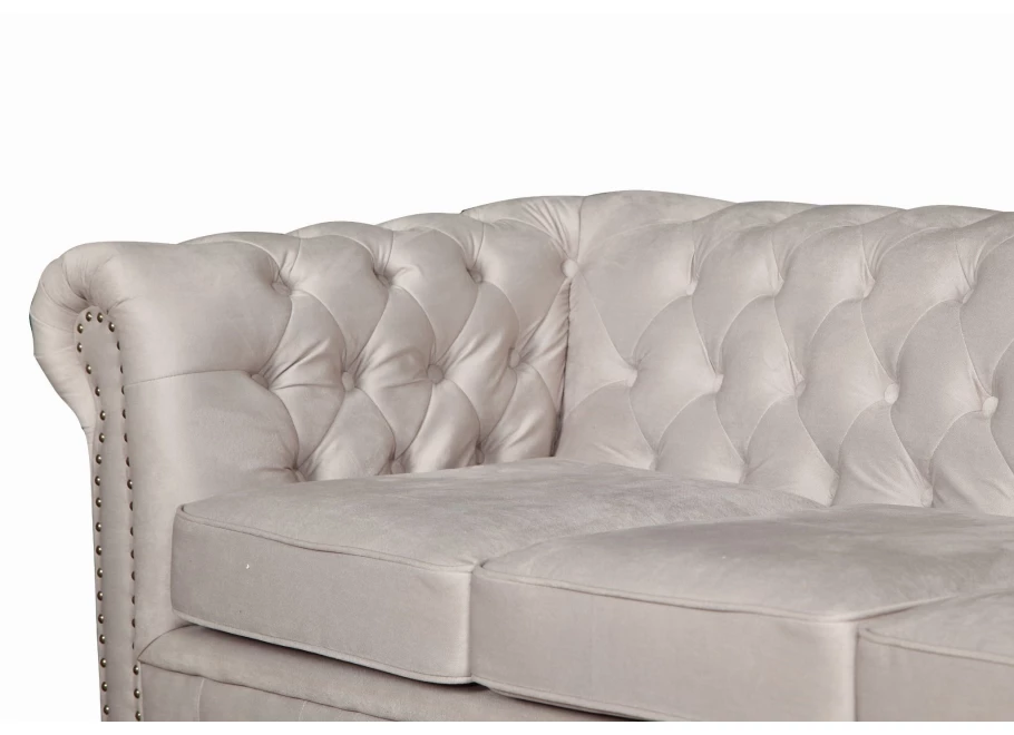 Sofa trzyosobowa pikowana Chesterfield VINCENT