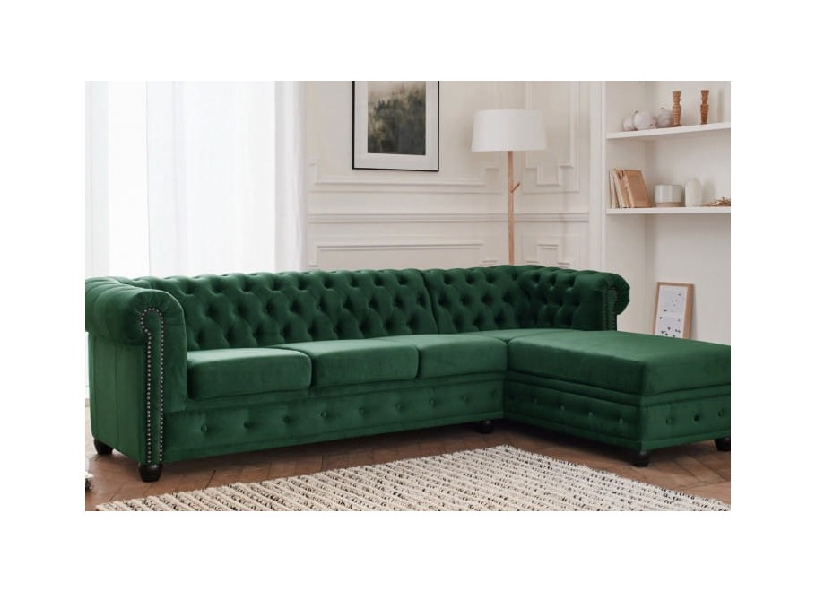 Narożnik pięcioosobowy pikowany Chesterfield FELIX 3+OT 15