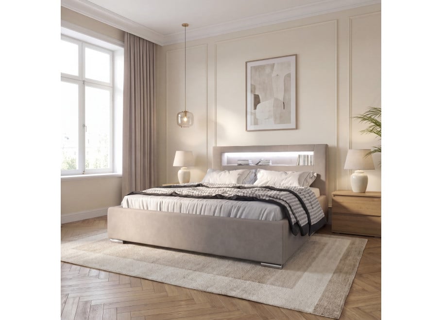 Łóżko tapicerowane PRESTIGE LED