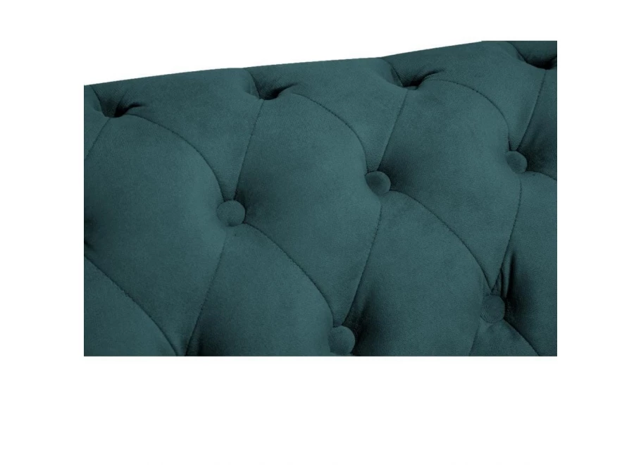 Sofa trzyosobowa z funkcją spania pikowana Chesterfield VINCENT