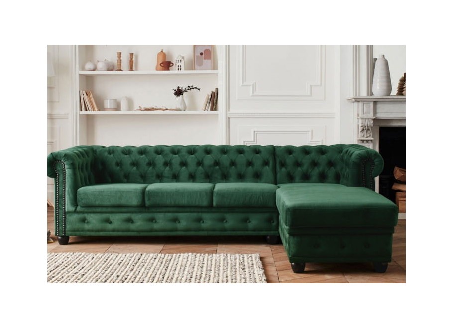 Narożnik pięcioosobowy pikowany Chesterfield FELIX 3+OT 16