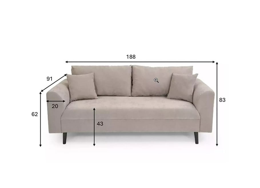 Sofa trzyosobowa na wysokich nóżkach Nebbia 7