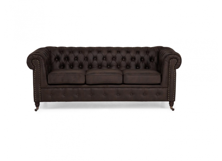 Sofa trzyosobowa z funkcją spania pikowana Chesterfield VINCENT 10