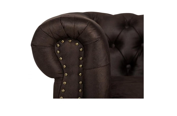 Sofa trzyosobowa z funkcją spania pikowana Chesterfield VINCENT - przestronne