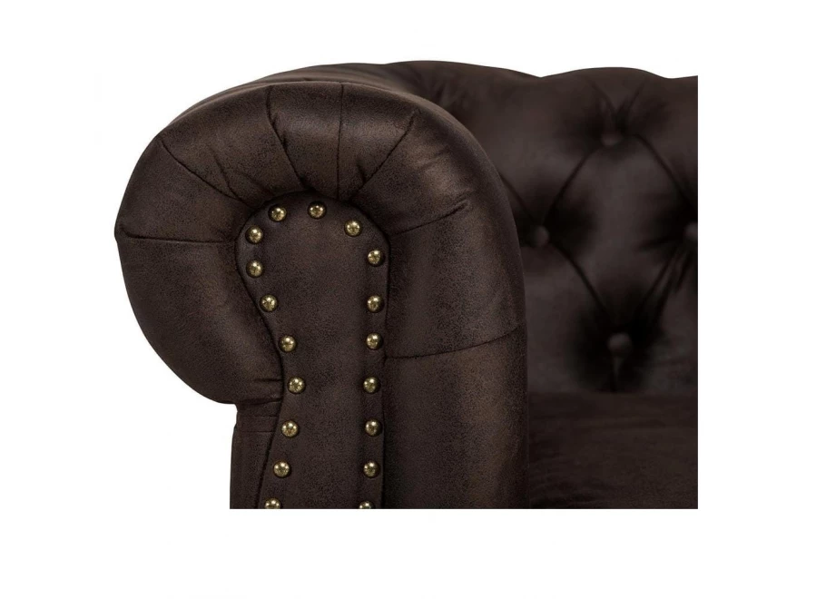 Sofa trzyosobowa z funkcją spania pikowana Chesterfield VINCENT
