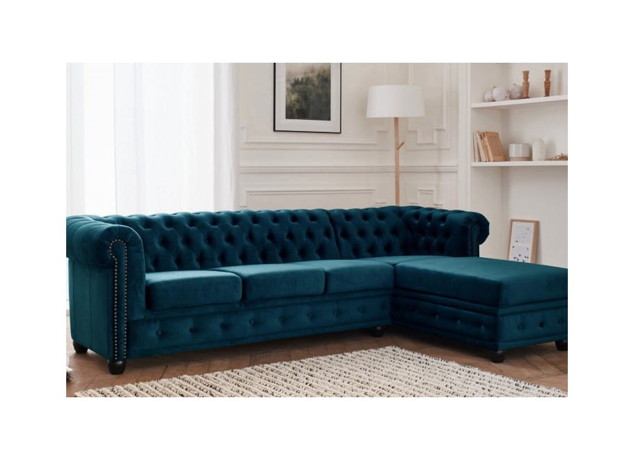 Narożnik pięcioosobowy pikowany Chesterfield FELIX 3+OT 17
