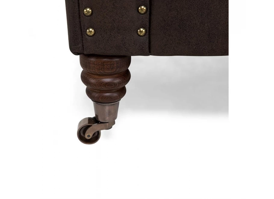Sofa trzyosobowa z funkcją spania pikowana Chesterfield VINCENT