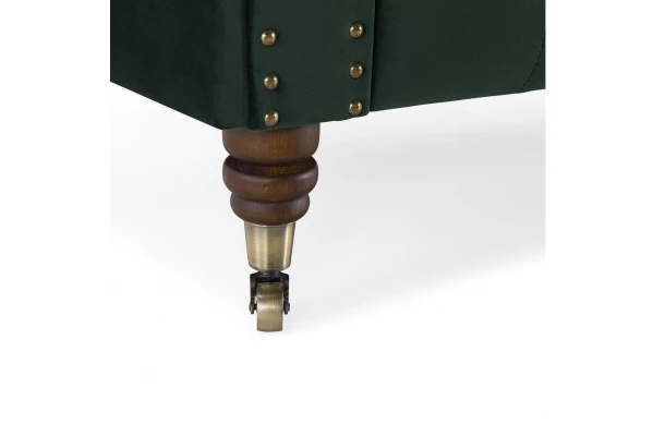Sofa trzyosobowa z funkcją spania pikowana Chesterfield VINCENT - design i funkcjonalnosc w parze