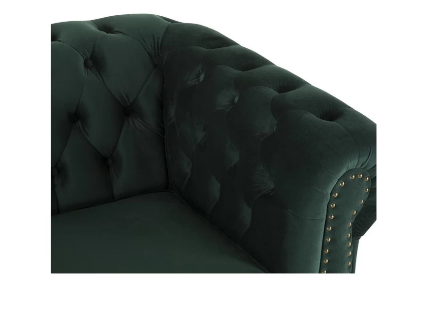 Sofa trzyosobowa z funkcją spania pikowana Chesterfield VINCENT