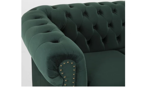 Sofa trzyosobowa z funkcją spania pikowana Chesterfield VINCENT - design i funkcjonalnosc w parze