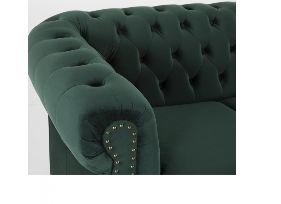 Sofa trzyosobowa z funkcją spania pikowana Chesterfield VINCENT 18