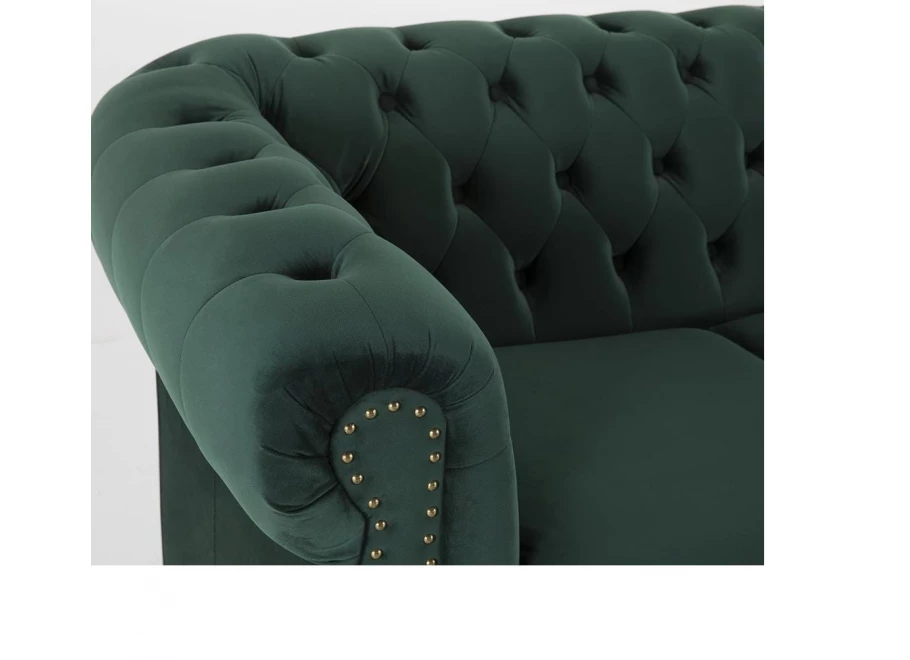 Sofa trzyosobowa z funkcją spania pikowana Chesterfield VINCENT