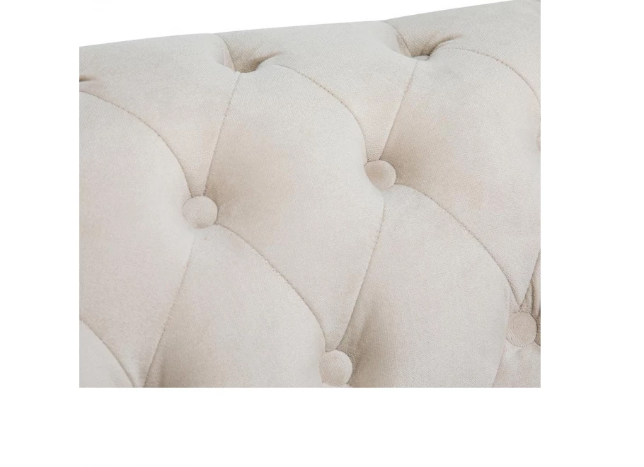 Sofa trzyosobowa z funkcją spania pikowana Chesterfield VINCENT
