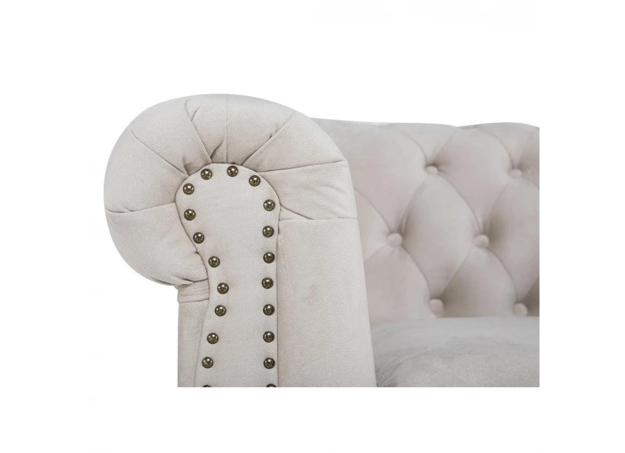 Sofa trzyosobowa z funkcją spania pikowana Chesterfield VINCENT