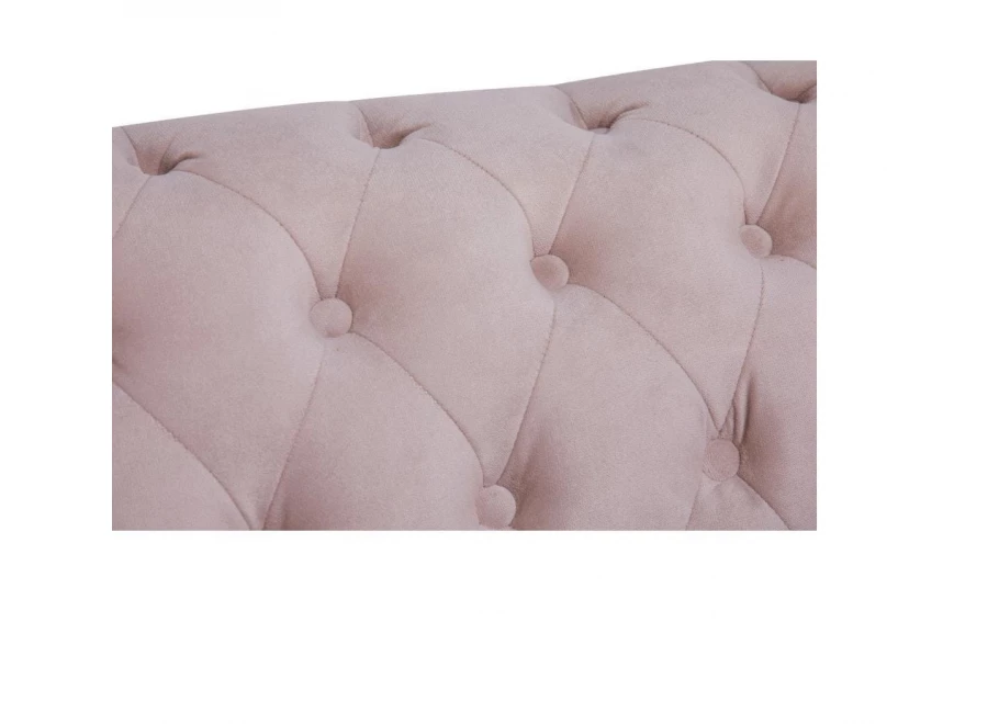Sofa trzyosobowa z funkcją spania pikowana Chesterfield VINCENT